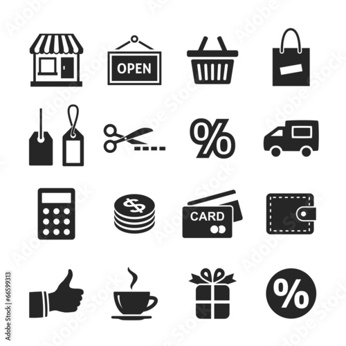 Shopping Icon Set. Simplus series