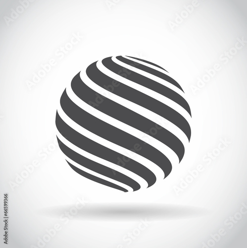 Abstract swirl sphere globe symbol