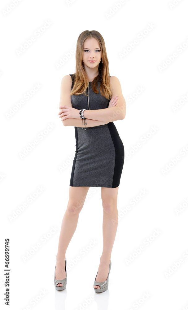 attractive happy teen girl full length portrait isolated on whit attractive happy teen girl full length portrait isolated on whit