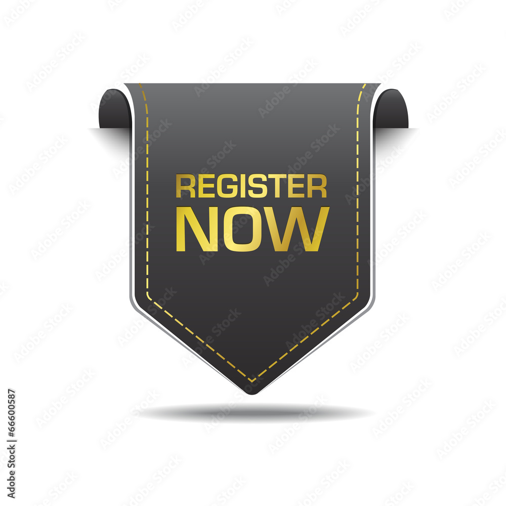 Register Now Gold Black Label Icon Vector Design Register Now Gold Black Label Icon Vector Design