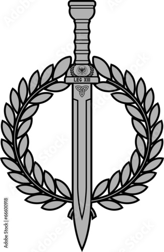 roman sword with laurel wreath