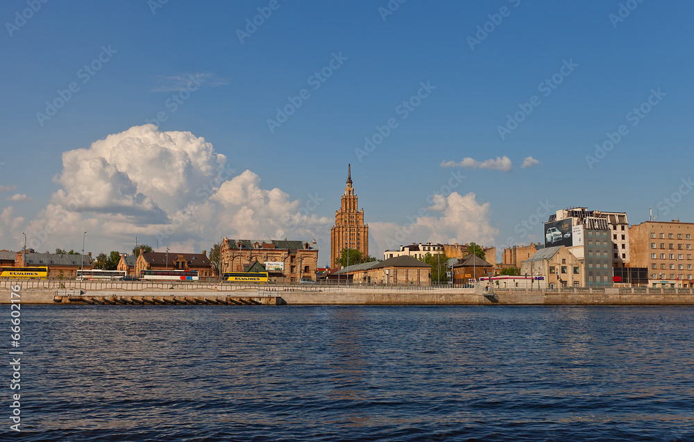 Fototapeta premium Spikeri District of Riga, Latvia