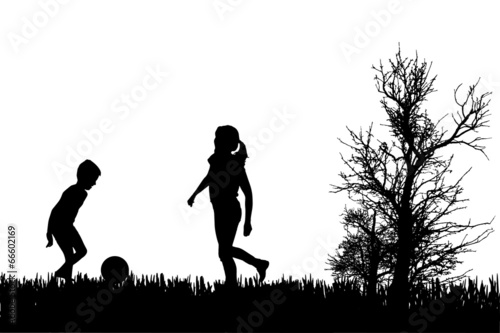 Vector silhouette of family.