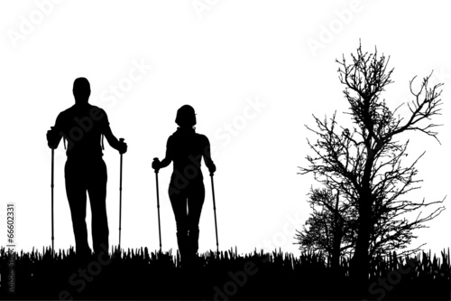 Vector silhouette of people.