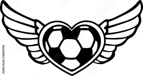 Fußball Herz mit Flügeln