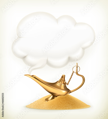 Genie lamp, vector illustration
