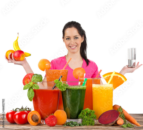 Young happy woman with Fres...