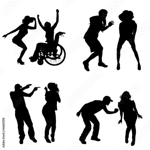 Vector silhouettes of different people.