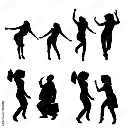 Vector silhouette of business people.
