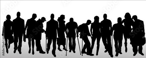 Vector silhouettes of different people.