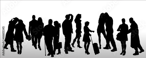 Vector silhouettes of different people.