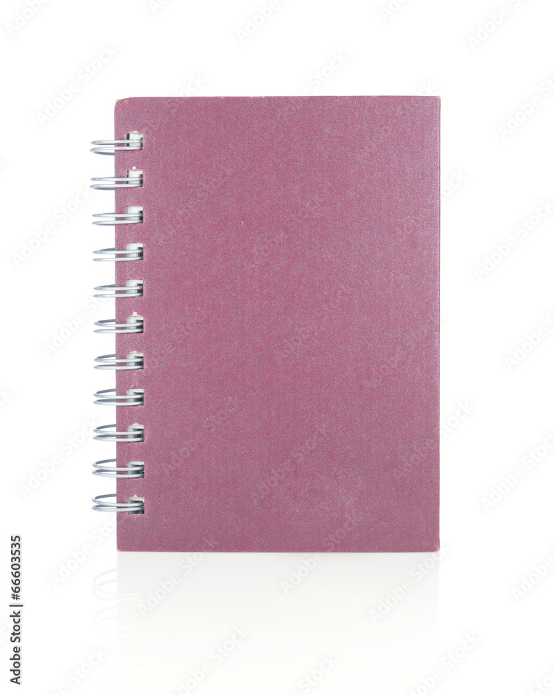 Red notebook paper isolated on white Red notebook paper isolated on white