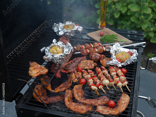 Grilled food on the braai photo