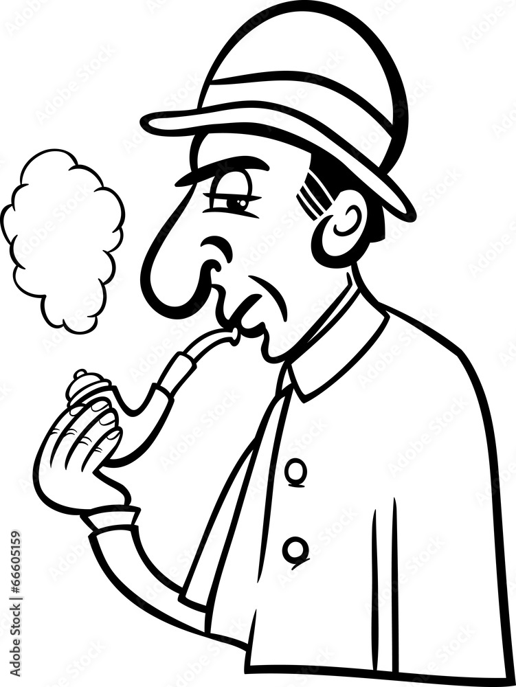 Obraz premium detective cartoon coloring book