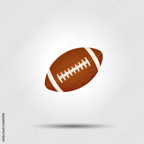 American football ball isolated on white with shadow