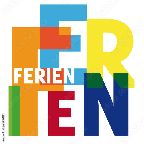 Ferien transparenter Schriftzug