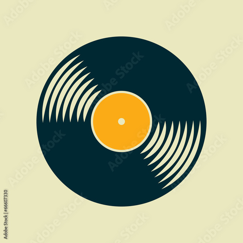 Vector vinyl record icon photo