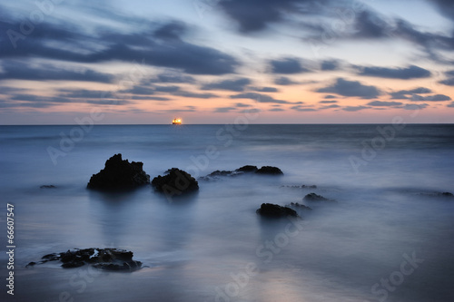 Seashore after sunset