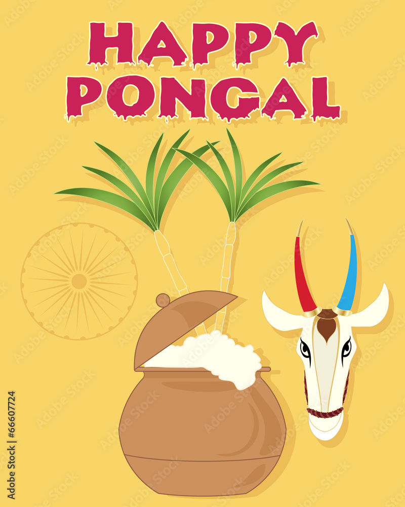 Naklejka premium happy pongal