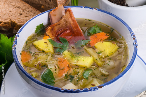 cabbage stew with meat photo