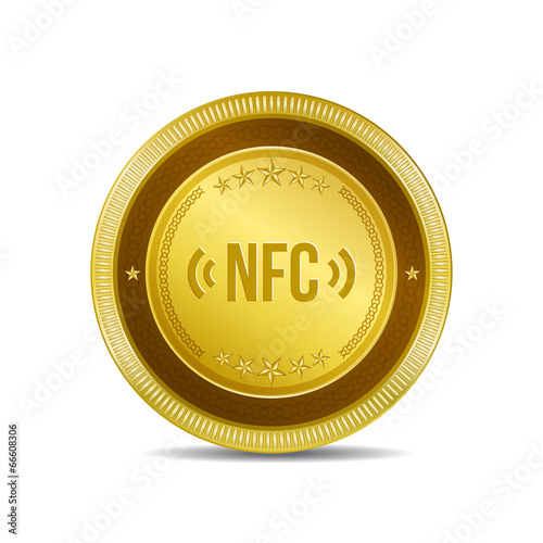 NFC Circular Vector Gold Web Icon Button