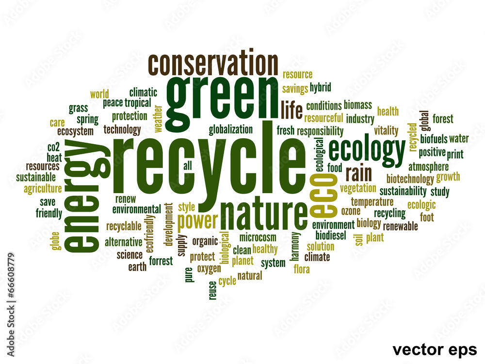 Vector conceptual ecology word cloud Vector conceptual ecology word cloud