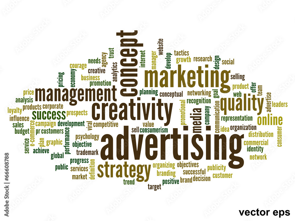 Vector conceptual advertising business word cloud