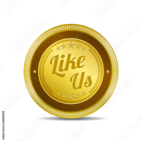Glossy Like Us Vector Icon Button
