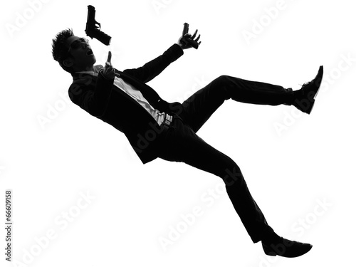 asian gunman killer  silhouette