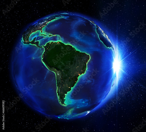 Naklejka na okno łazienkowe Brazylia widziana z kosmosu
