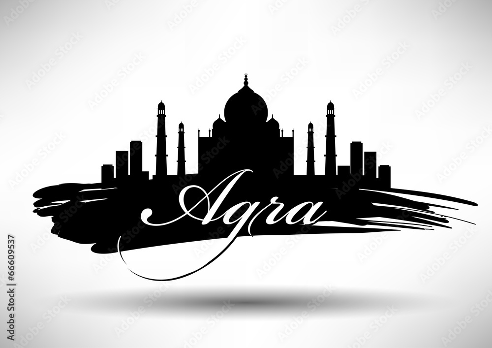 City of Agra Typographic Skyline Design