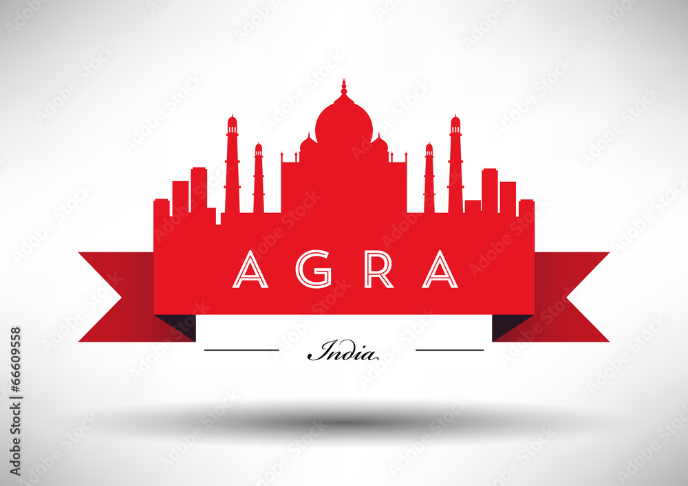 City of Agra Typographic Skyline Design City of Agra Typographic Skyline Design