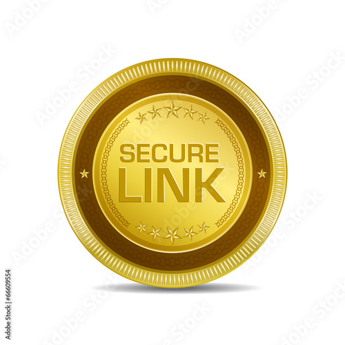 Secure Link Glossy Shiny Circular Vector Button
