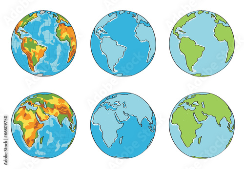 Earth illustration with different colors vector