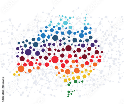 Australia abstract background with dot connection vector