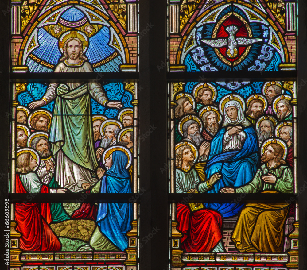 Brugge - Ascension of Jesus and Pentecost scene