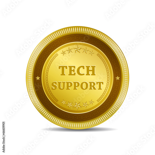 Tech Support Glossy Shiny Circular Vector Button