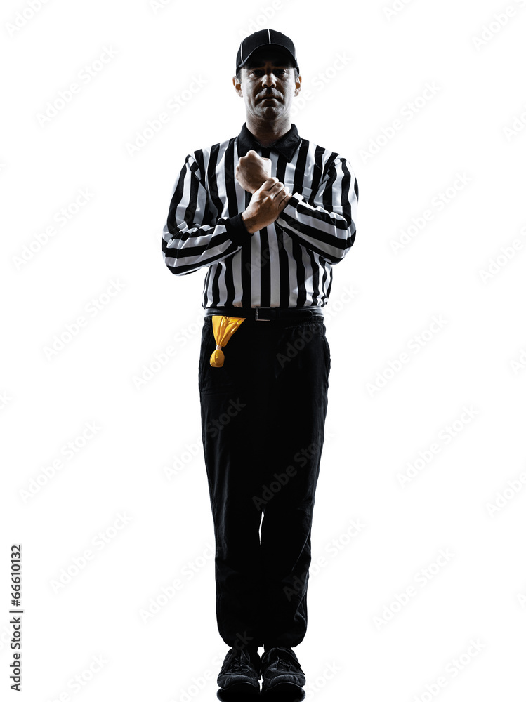american football referee gestures holding silhouette american football referee gestures holding silhouette
