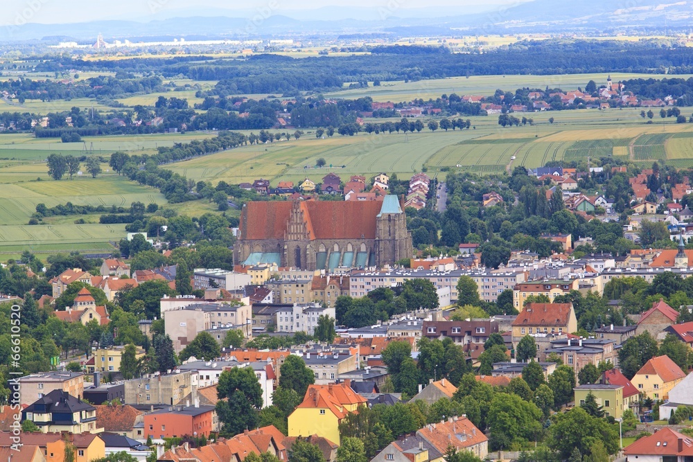 Obraz premium aerial view of a small town