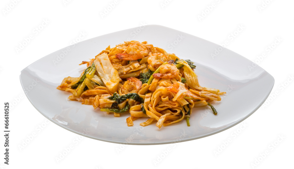Fried noodles with shrimps Fried noodles with shrimps