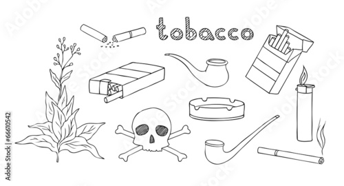 tobacco and smoking vector set