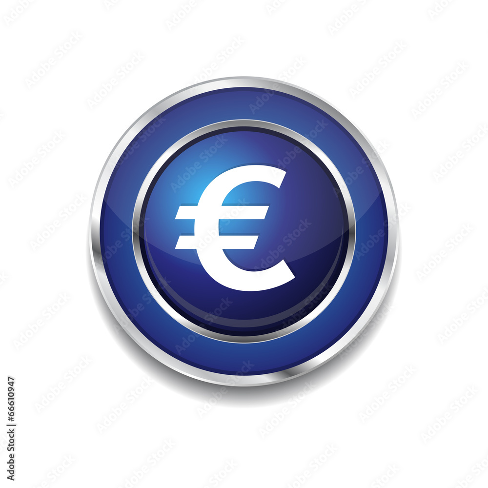 Euro Currency Sign Circular Vector Blue Web Icon Button Euro Currency Sign Circular Vector Blue Web Icon Button
