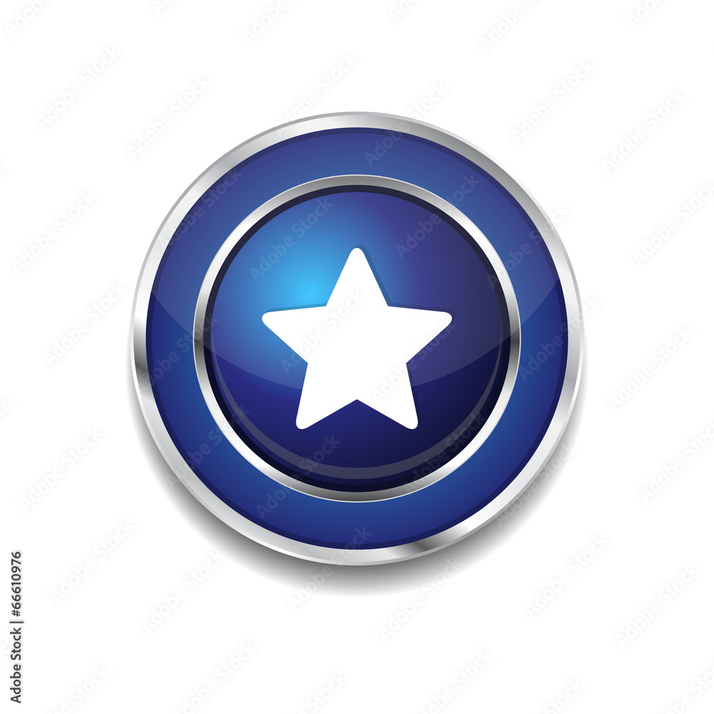Star Circular Vector Blue Web Icon Button Star Circular Vector Blue Web Icon Button