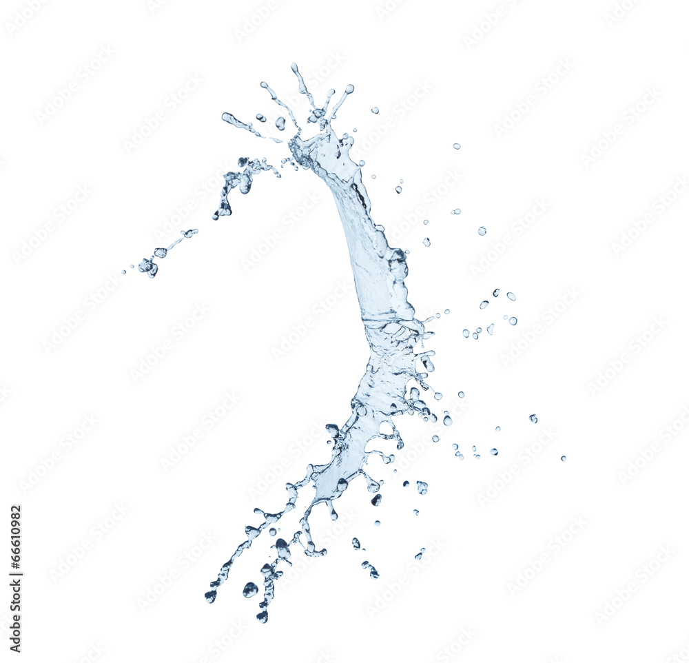 Obraz premium Close up of clean water splash and water drops, isolated