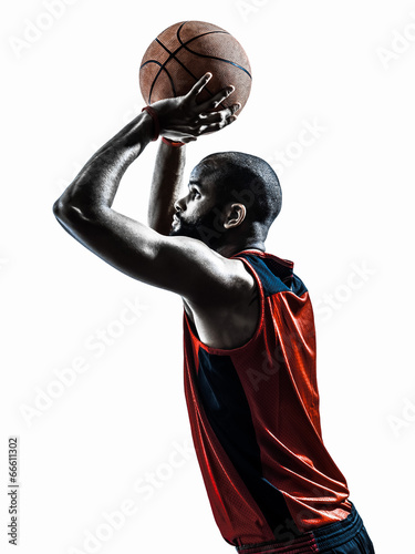 african man basketball player free throw silhouette © snaptitude