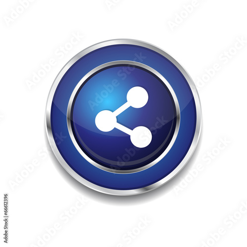 Social Blue Vector Icon Button