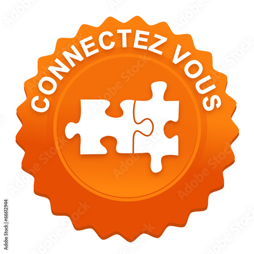 connectez vous sur bouton web denté orange