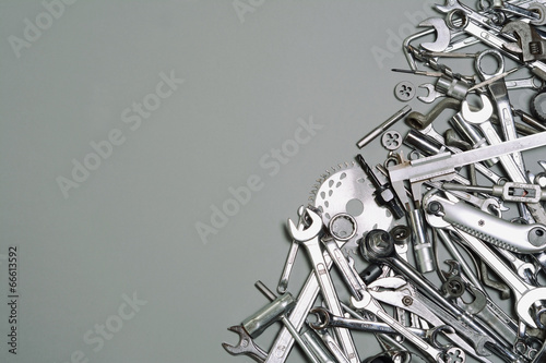 Assorted hand tools background