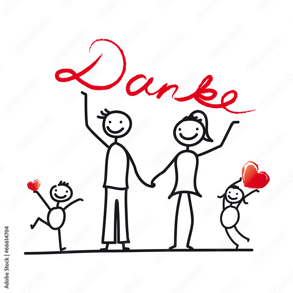 Familie - Junges Paar mit kleinen Kindern - Wir sagen Danke! Familie - Junges Paar mit kleinen Kindern - Wir sagen Danke!
