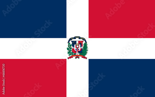 High detailed flag of Dominican Republic photo
